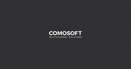 Comosoft Logo auf dunkelgrauen Hintergrund
