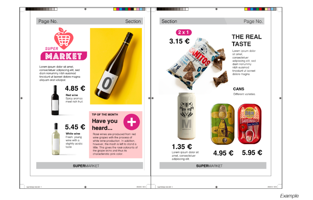 Beispieldarstellung eines Lebemittelprospekts